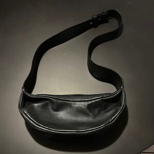 COS Black Leather Swing Crossbody Bag